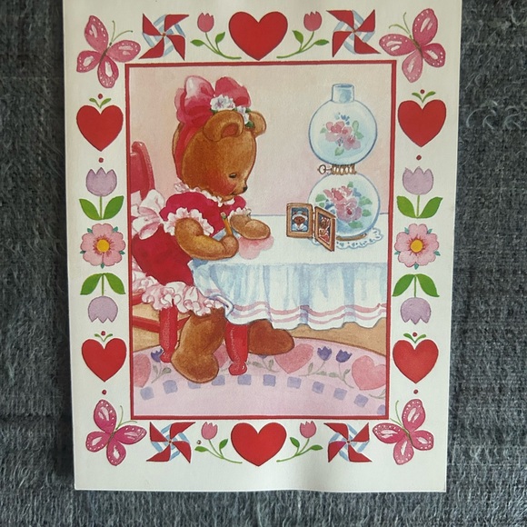 Lot 3 Vintage Valentine’s Day Cards w/ Envelopes Bear Squirrel Hearts 80s 90s - Picture 7 of 9
